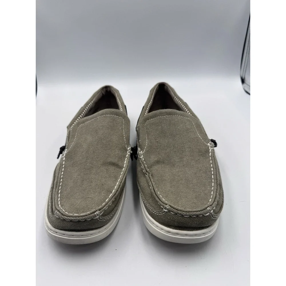 Margaritaville Dock Boat Shoes Mens US 13 Green White Canvas Slip On MFM171209